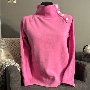 J.Crew Women's Pink Button-Accent Turtleneck Sweatshirt, size XS